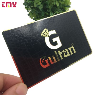 3D Emboss Raised Print Laser Cut Sublimation Gold Matte Black Metal Business Card Printing Luxury Design